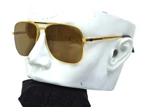 RARE DUNHILL MILITARY PILOT SUNGLASSES VINTAGE 70s TITANIUM / GOLD OUTDOORS MEN - Picture 1 of 18