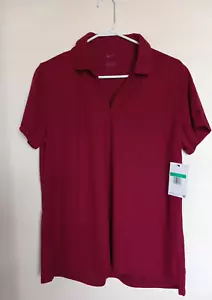 Nike Blouse Women's XL Golf Short Sleeve V-Neck Sporty Stretch Polo Shirt NEW - Picture 1 of 3