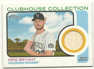 2022 Topps Heritage High Number KRIS BRYANT Clubhouse Relic GU Bat Rockies #KB - Picture 1 of 1