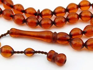 Hony color 33 beads Islamic Prayer Beads Misbaha Rosary Kombolo 107911 Tesbih - Picture 1 of 3