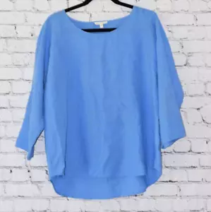 Eileen Fisher Washed Organic Linen Blue Taschentuch Tunika Bluse Size Small - Bild 1 von 6
