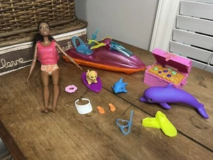 Mattel BARBIE DREAMTOPIA Rainbow Jetski, Dolphin, Puppy, Beach Playset Lot - Picture 1 of 9