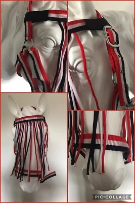 SHELDON VENTA Collar + Flecos de Mosca Desmontables, Rojo Blanco Azul, COMPLETO, Envío GRATIS Reino Unido