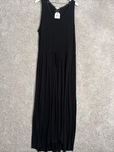 Caslon schwarzes Maxikleid mit Tank und Kordelzug 2X - Bild 1 von 9