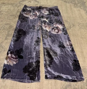 JOHNNY WAS Easy Pull On Hose Gr. XL X-Large lila Blumen Seidenmischung Damen - Bild 1 von 4