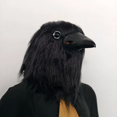 Halloween Crow Head Latex Mask Cosplay Costume Props - Image 1 of 4
