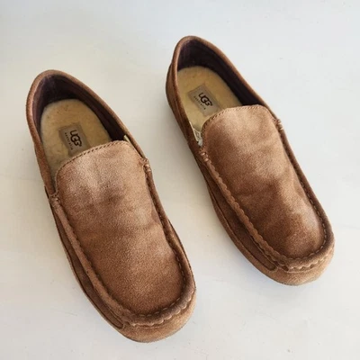 UGG Adler Men's Suede Lined Driver Loafer Slippers Chestnut Brown Size 10 US  - Image 1 of 4