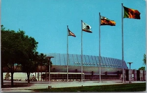 1961 Los Angeles, California Postcard L.A. SPORTS ARENA w/ Basketball Stamp - Picture 1 of 2