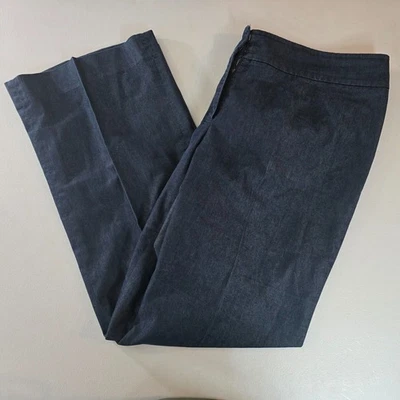 Pantalones Classiques Entier para mujer tejidos 18W ligeramente plisados delanteros azul oscuro Foto 1 de 4