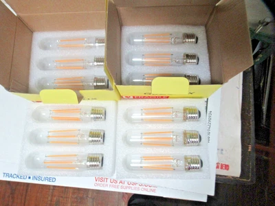 12-Gozelux Vintage Tubular Light 6 W LED Edison Bulb 2 BOXES  6 BULB  750 Lumens - Image 1 of 4