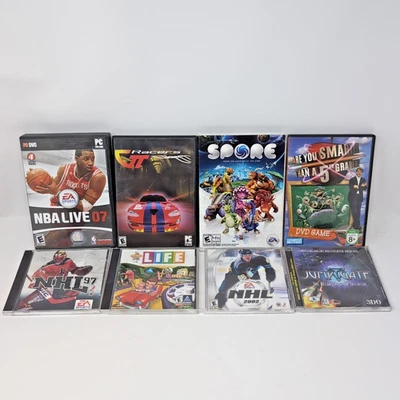 8 PC Games Bundle: Spore NHL NBA Life Racers GT Jumpgate Smarter Than 5th Grader - Image 1 of 4