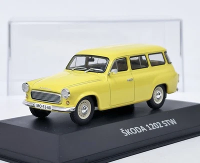 DE AGOSTINI Skoda 1202 STW (1964) gelb + Plexiglasbox DeA 1:43