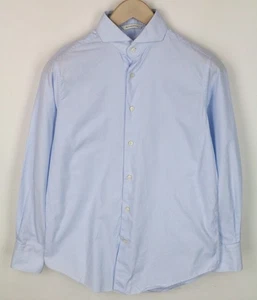 SUITSUPPLY Men's Shirt ~XS Blue Twill Cutaway Striped Classic Button-Up Style - Picture 1 of 7