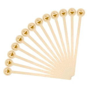 5.9inch Wooden Coffee Stirrers with Round Ends, 100 Count Disposable Stir Sti... - Picture 1 of 7