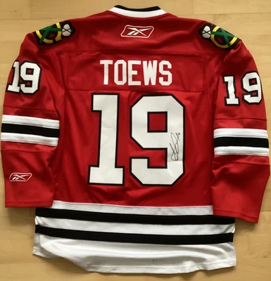 Camiseta deportiva Jonathan Toews Chicago Blackhawks Reebok - Roja - Para hombre M - Firmada Foto 1 de 4