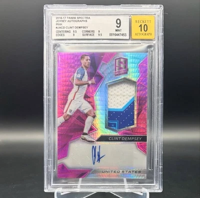 Clint Dempsey 2016-17 Panini Spectra Soccer Patch Autograph  /25 BGS 9 Auto 10 - Image 1 of 3
