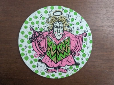 Vintage 1969 Smile It's Christmas 7” Round Puzzle by Sandy Miller Springbok - Image 1 of 4