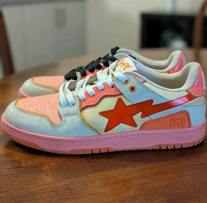 Sneakers Bape SK8 STA da uomo 10,5 US arancione rosa marrone mimetico - scarpe da scimmia da bagno - Foto 1 di 10