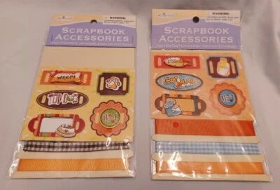 Lote de 2 nuevos accesorios para álbumes de recortes Miss Elizabeth’s gatos y perros. Maullido. Woof Foto 1 de 2