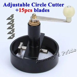 Adjust Round Rotary Circle Graphic Paper Cutter Sharp Button Maker +15 Blades - Picture 1 of 1