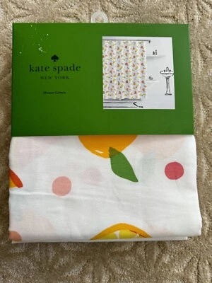 Kate Spade Nuevo con Etiquetas Cortina de Ducha Punto Cítrico 72x72 Colorido Moderno Diseñador Baño Foto 1 de 4