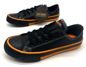 Harley Davidson Men's Men’s Size 6 Roarke Womens 7.5 Black Orange Sneakers Shoes - Picture 1 of 6
