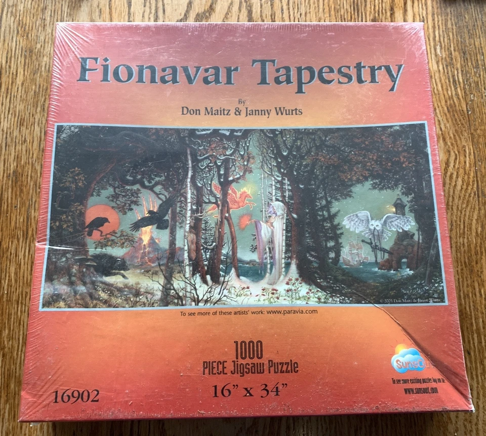 SunsOut FIONAVAR TAPESTRY  Maitz & Wurts 1000 pc Jigsaw Puzzle 16" x 34"  SEALED - Image 1 of 4