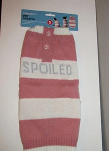 Süßer gestreifter Haustierpullover "Spoiled" (Größe Small) BRANDNEU MIT ETIKETT - Bild 1 von 4