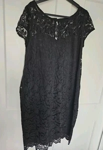 Maternity NEXT size 14 black lace effect dress - Picture 1 of 3