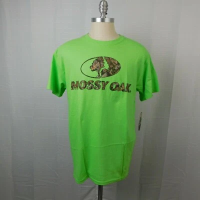 Мужская футболка с коротким рукавом Mossy Oak камуфляж логотип графический неоново-зеленый, большой размер #4235 - Изображение 1 из 3