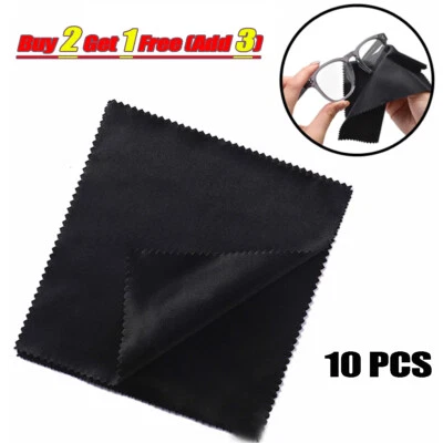 10x Microfibre Cleaning Cloths For Glasses Spectacles Lens Camera Mobile Phones