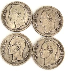Venezuela 4- Silver 25 Gram Bolivares 1902, 1911, 1926, 1935 - Picture 1 of 2