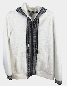 Natural Reflections women's long sleeve fleece white jacket size L - Picture 1 of 7