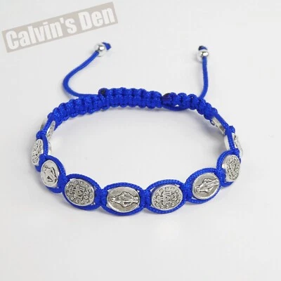Pulsera Rosario Cordón Anudado Una Década Medallas Milagrosas Tamaño Ajustable Regalo Foto 1 de 4