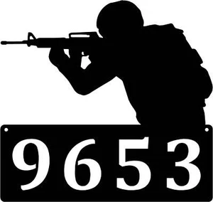 Army Solider Military House Address or Personal Name Sign - Made in USA - Bild 1 von 2