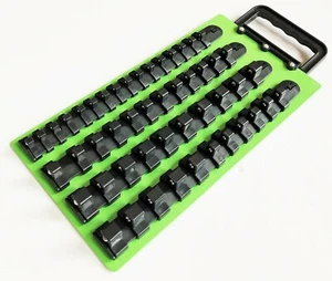 48pc GOLIATH INDUSTRIAL SOCKET STORAGE TRAY RAIL HOLDER 1/4 3/8 1/2 GREEN SSTBG - Picture 1 of 1