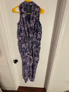 Women "Rebecca Taylor" blk, pink blue, sleeveless jumpsuit. Size 4 - Picture 1 of 2