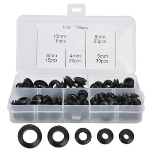 105x Grommet Assortment Kit Gasket Rings Wiring Plumbing Protective Coil MT8 - Picture 1 of 22