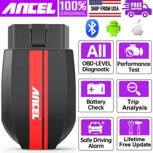 ANCEL BD200 Bluetooth OBD2 Scanner Check Engine Diagnostic Tool Car Battery Test - Foto 1 di 11