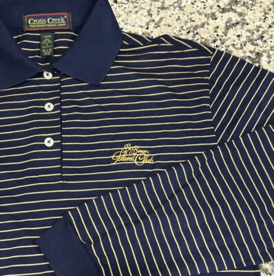 Polo CROSS CREEK Damas Manga Larga Corto Azul Rayas St. Simons Island Club S Foto 1 de 4