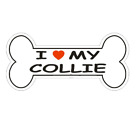 12" love my collie spaniel dog bone bumper sticker decal usa made