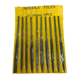 10PC NEEDLE FILE SET 180MM LONG VARIOUS TYPES SECOND CUT FINE WORK RDGTOOLS - Picture 1 of 1