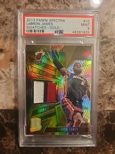 2013 Spectra Lebron James Swatches Gold Patch 5/10 PSA 9 Heat Lakers