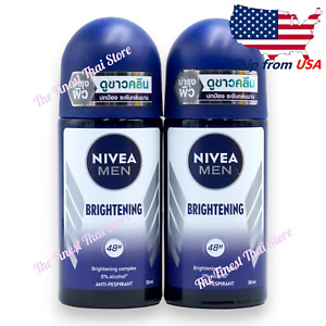 NIVEA MEN Whitening Anti-perspirant roll-on deodorant 50ml x 2 , Free Ship USA