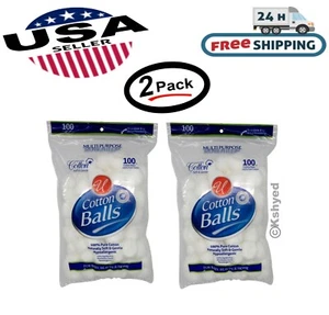 Cotton Balls 200CT (2 Pack) Natural Cotton Soft & Gentle Organics Hypoallergenic - Picture 1 of 11