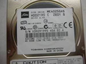 Toshiba 40gb MK4025GAS FKN5GA A5A000465 Ide - Imagen 1 de 1