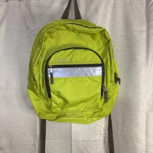 LL L.L. Bean Nylon Backpack Reflective Bright Green & Silver 15” X 13” X 5” - Picture 1 of 17