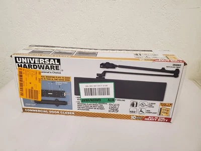 Cierrapuertas comerciales todo en uno todo en uno negro mate de alta resistencia Universal Hardware Foto 1 de 4