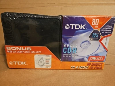 TDK CD-R 20 Pack 80 Minute Music / 700 MB Data + CD Carry Case Combo - Image 1 of 2