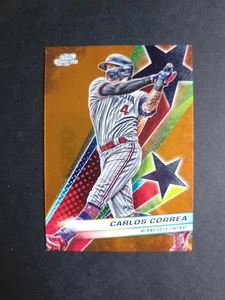 2024 Topps Cosmic Chrome Carlos Correa #SF-26 Orange Galactic Refractor /25 - Picture 1 of 4